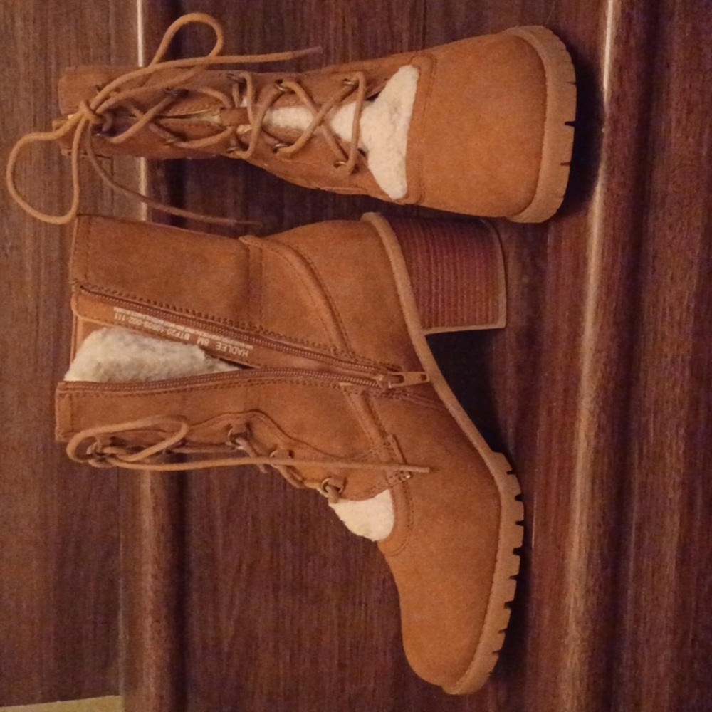 Baretraps Hadlee Faux Suede Lace Up and Zip Up Boots - Size 8 - New With Box - Picture 6 of 8